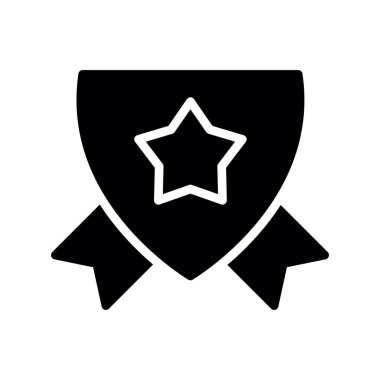 ödül vektörü glyph düz simgesi