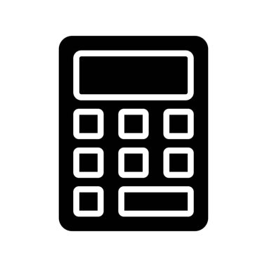 Hesap makinesi simgesi. Beyaz arkaplanda izole edilmiş vektör illüstrasyonu
