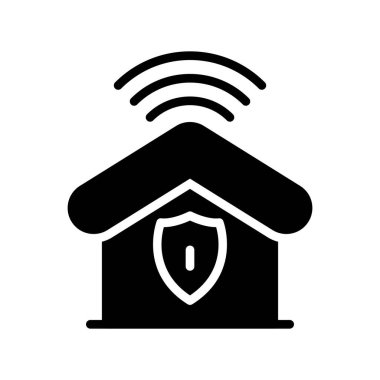 Güvenlik vektörü glyph düz simgesi