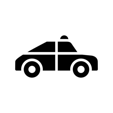 Polis araba simge vektör web ve mobil uygulaması tasarımı, polis araba logosu kavramı için izole üzerinde beyaz arka plan