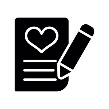 Aşk mektubu kalp ve harf logosu tasarımı, aşk harfi vektör şablonu