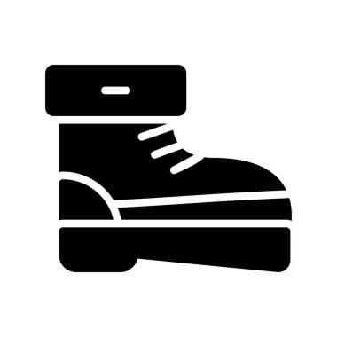 Ayakkabı ikonu. Basit siyah tasarım. Beyaz arkaplanda vektör illüstrasyonu