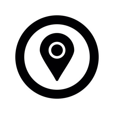 Beyaz arkaplanda harita işaretleyici simgesi, vektör illüstrasyonu