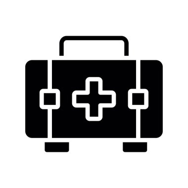 ilk yardım çantası düz vektör simgesi