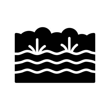 su bitkisi kabartması düz simge