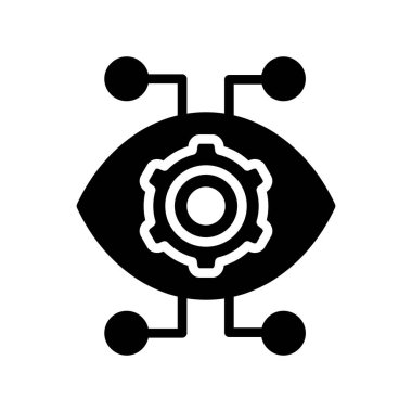 Göz tarama simgesi, beyaz arkaplanda izole edilmiş basit siyah vektör işareti