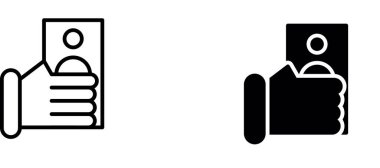 Beyaz arkaplanda bir silah simgesi olan el, vektör illüstrasyonu