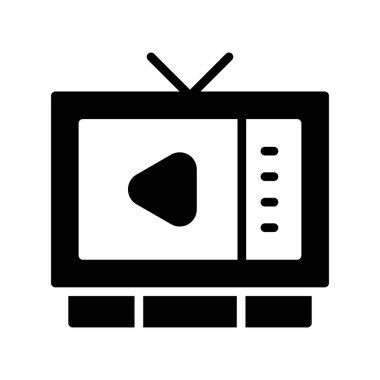 TV glyph düz simgesi