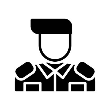 Asker sembolü düz simge izole edildi