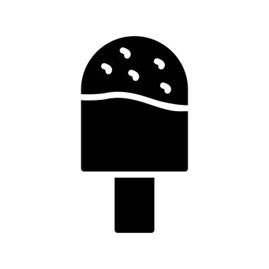 Dondurma Kabartma Vektör Simgesi Tasarımı