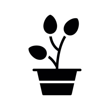 çömlek vektör simgesinde bitki