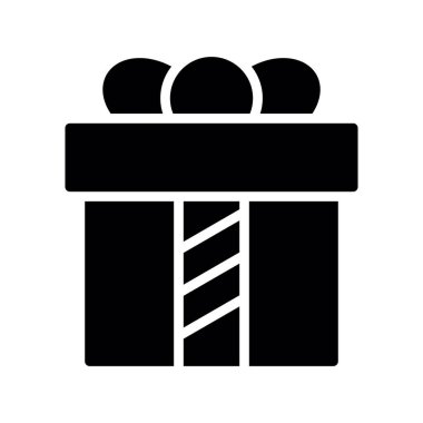 Hediye kutusu simgesi. Web için mevcut vektör sembolünün basit bir illüstrasyonu