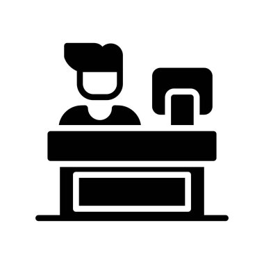 Resepsiyon masa simgesi vektör çizimi