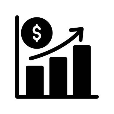 işletme büyüme grafiği vektör simgesi tasarımı