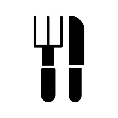 Web mobil uygulama tasarımı için beyaz arkaplanda izole edilmiş mutfak araçları simgesi vektörü, çatal bıçak araçları logosu konsepti