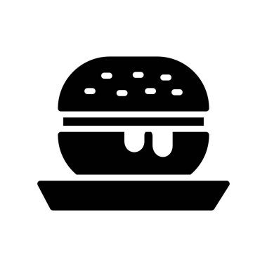 Hamburger ikonu vektör illüstrasyonu