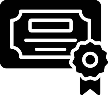 Sertifika ikonu vektör illüstrasyonu