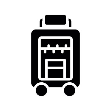 Bavul simgesi. Ağ için bavul vektör sembolünün basit çizimi