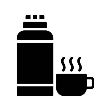 süt ve çay ikonu, vektör illüstrasyonu