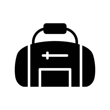 sırt çantası ikon vektörü. izole edilmiş siyah sembol çizimi