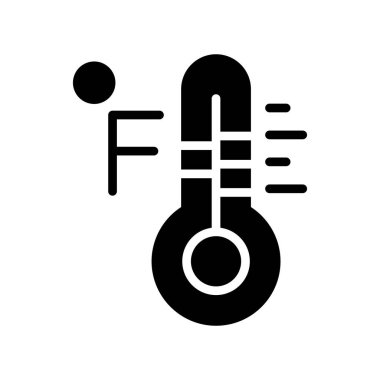 Beyaz arkaplanda izole edilmiş termometre ikon vektörü, mobil uygulamanın termometre işareti ve şeffaf elementler, ana hatları doldurulmuş sembol