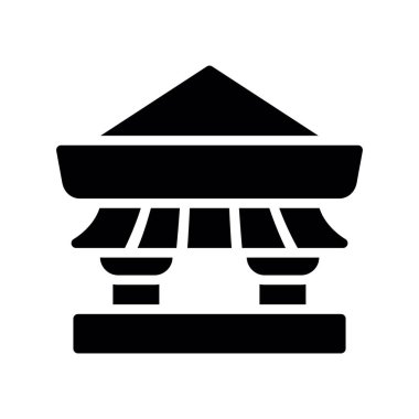 Bir bina simgesinin vektör illüstrasyonu