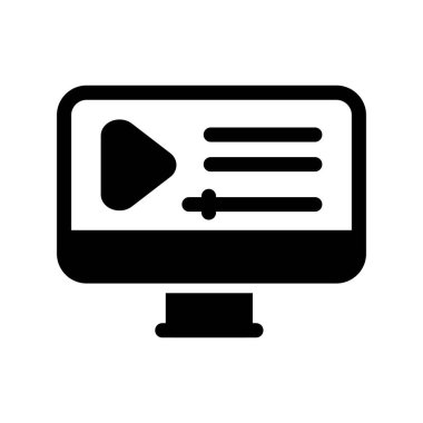 bilgisayar monitörü ikon vektör illüstrasyonu