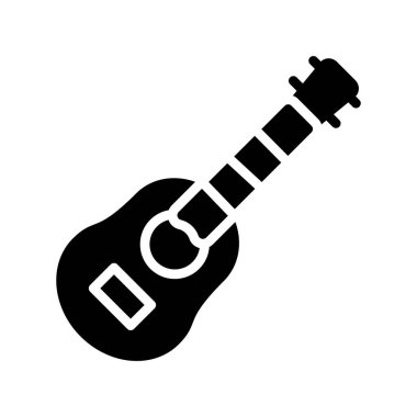 akustik gitar simgesi, düz vektör tasarımı