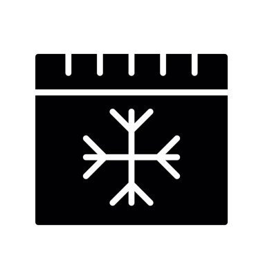 Kar Tanesi sembolü ikon taşıyıcısı. Kar tabelası. izole simge siyah illüstrasyon