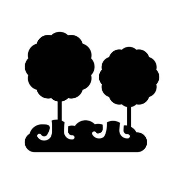 Ağaçların simgesi. Ağlar için basit ağaç vektör sembolü çizimi