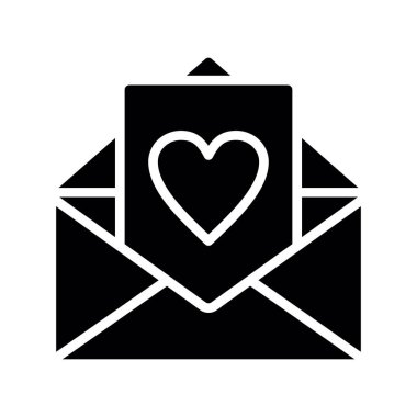 vektör illüstrasyonu, kalpli zarf, aşk mektubu.
