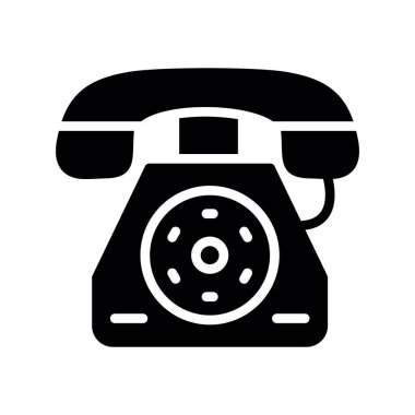 Telefon Glyph Vektör Simgesi Tasarımı