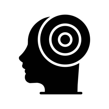 Müzik simgesi vektörlü baş silueti