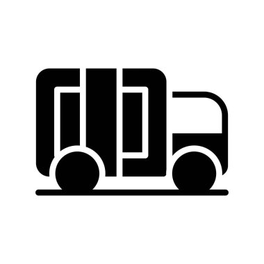 Kamyon Glyph Vektör Simgesi Tasarımı