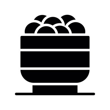 Yumurta ikonlu kase, vektör çizimi