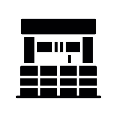 Ofis ve bina simgesinin vektör illüstrasyonu