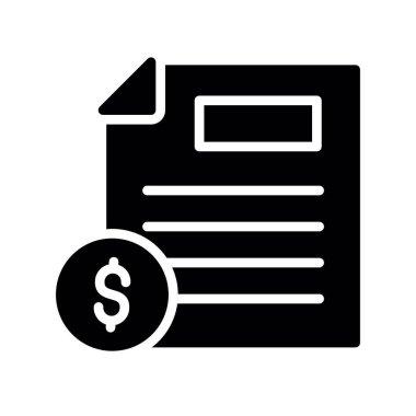 Dolar simgesi vektör illüstrasyonlu belge