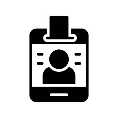 Kişi, telefon, telefon için katı siyah simge