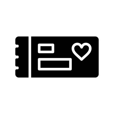 Kalp simgesi, vektör illüstrasyonlu kart