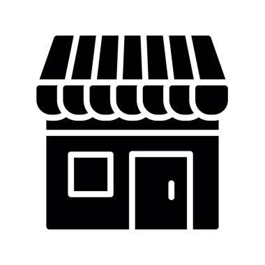 dükkan vektörü simgesi düz simgesi