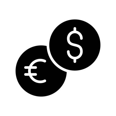 Dolar sikkeleri simgesi, düz tasarım. vektör illüstrasyonu.