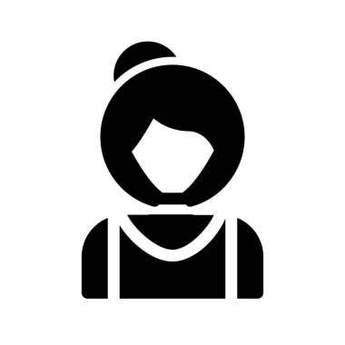 Yüz ikonu vektör illüstrasyonlu kadın