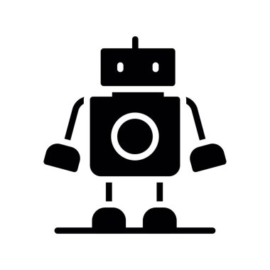 Robot simgesi. Web için robot vektör simgelerinin basit çizimi