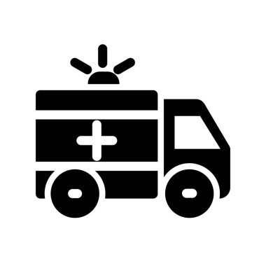 ambulans glyph düz simgesi