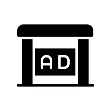 reklam vektörü glyph düz simgesi