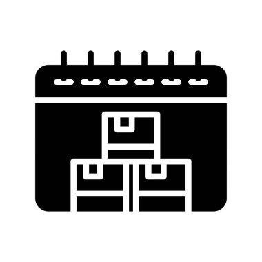 Siyah takvim simgesi. Takvim simgesi vektör illüstrasyonu.