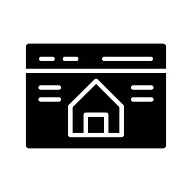 ev glif düz vektör simgesi