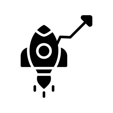 Roket simgesi olan robot, basit biçim