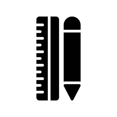 kalem ve cetvel simgesi çizimi