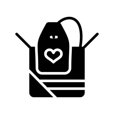 Kalp vektör ikonu tasarımı resimli kalp çantası